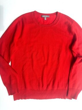 Neiman Marcus 100% Cashmere Women's Bright Red Crewneck Sweater, L